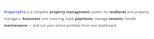 PropertyPro – Property Management, Tenant Portal & Rental Software